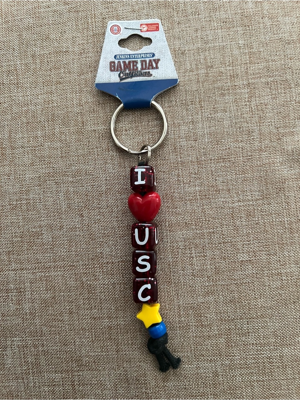 NWT Key Chain University Southern California Red Beaded Keychain